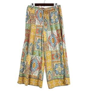 Haute Hippie Style.in Womens L Rayon Wide Leg Palazzo Pants Mosaic Multicolor